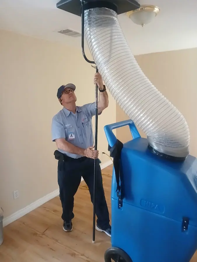 Mini Split Installation technician using HEPA equipment in West Memphis